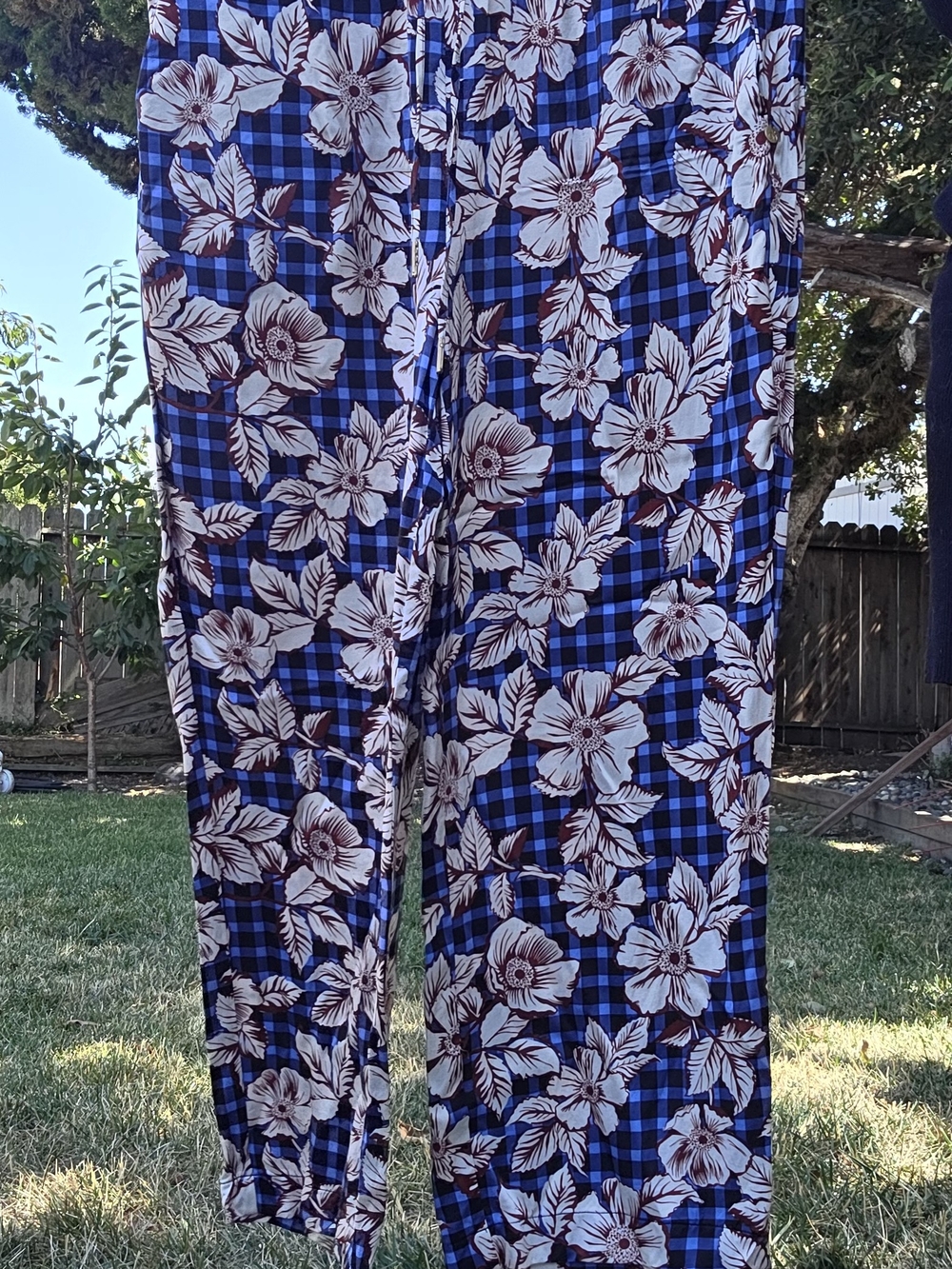 Scotch & Soda Blue Plaid Floral Jogger Pants